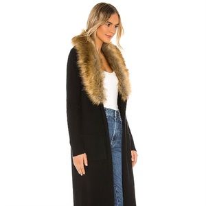 NWT Show Me Your Mumu Fur Lombardi Long Black Cardigan Small